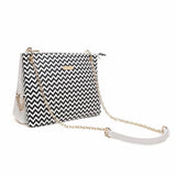 3 in 1  Iris White Chevron Purse