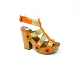sara sr21 combo suede orange gold/ braid strap