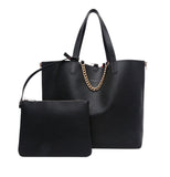 Reversible purse with clutch colors black and red