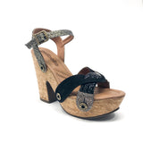 sara sr28 cb13 braid black/lurex /suede black strap