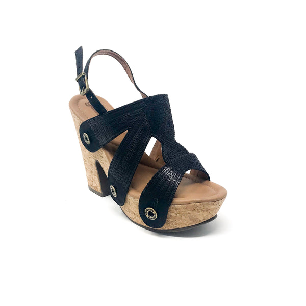 sara sr20 combo sequin-black/suede black strap